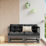 Garden Corner Sofas 2 pcs Grey Solid Wood Pine