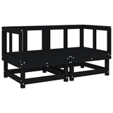 Garden Corner Sofas 2 pcs Black Solid Wood Pine