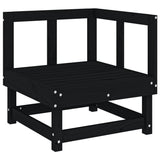 Garden Corner Sofas 2 pcs Black Solid Wood Pine