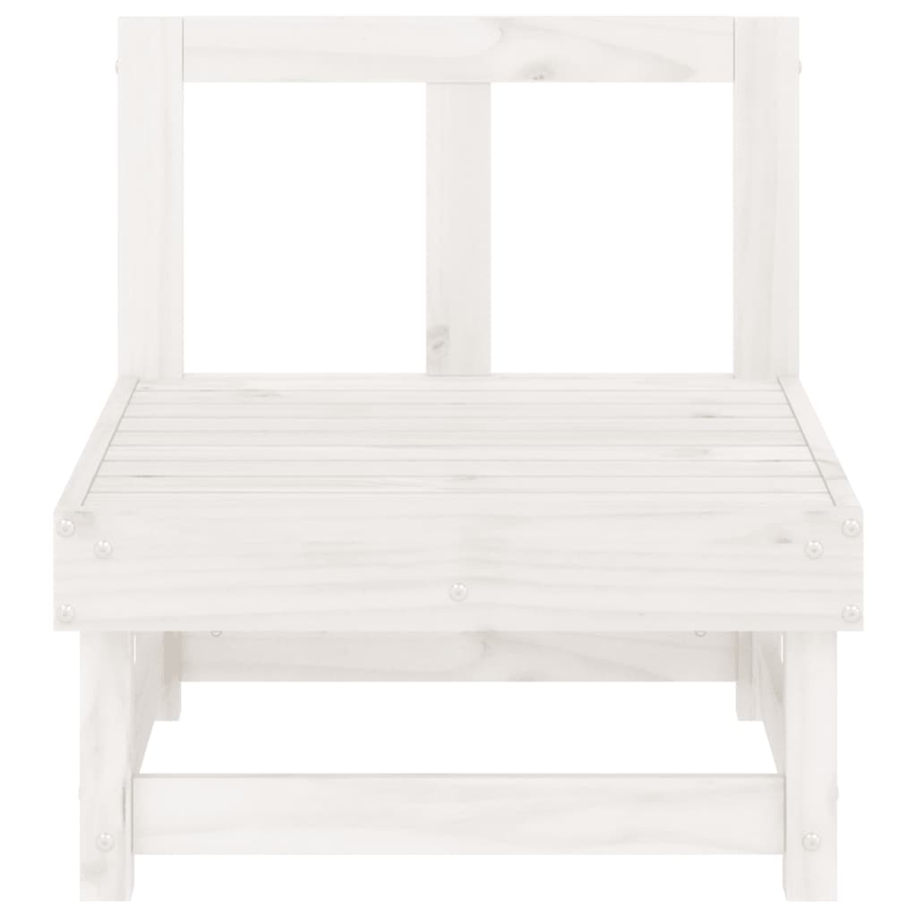 Garden Middle Sofas 2 pcs White Solid Wood Pine