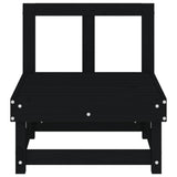 Garden Middle Sofas 2 pcs Black Solid Wood Pine