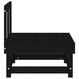 Garden Middle Sofas 2 pcs Black Solid Wood Pine
