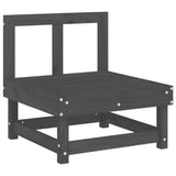 3 Piece Garden Lounge Set Grey Solid Wood Pine