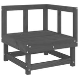 3 Piece Garden Lounge Set Grey Solid Wood Pine