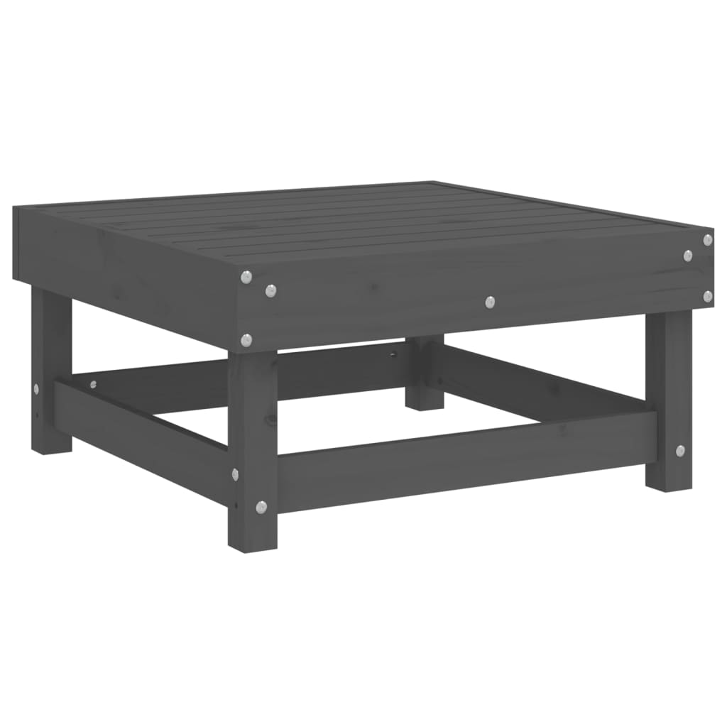 3 Piece Garden Lounge Set Grey Solid Wood Pine