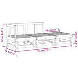 3 Piece Garden Lounge Set Grey Solid Wood Pine