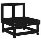 3 Piece Garden Lounge Set Black Solid Wood Pine