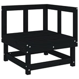 3 Piece Garden Lounge Set Black Solid Wood Pine
