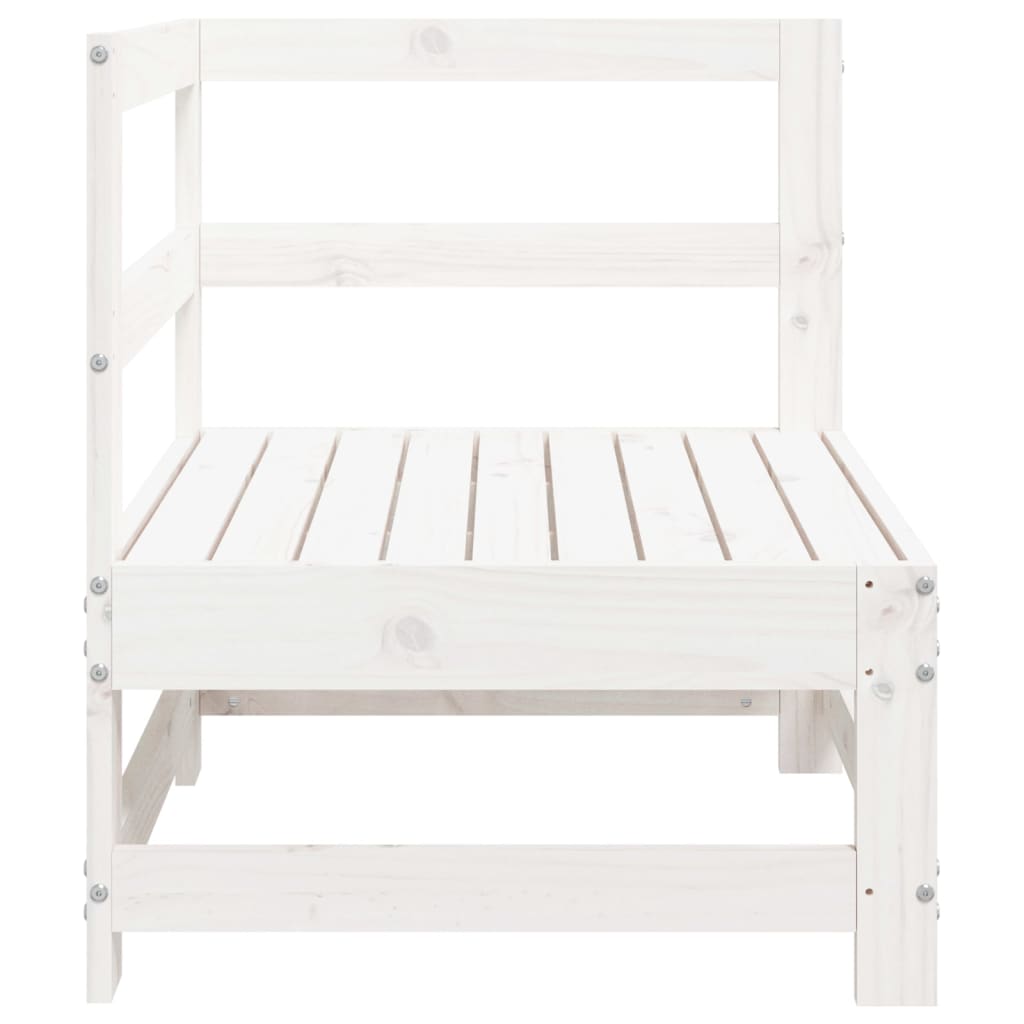 Garden Corner Sofa White Solid Wood Pine