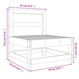 Garden Middle Sofa Solid Wood Pine