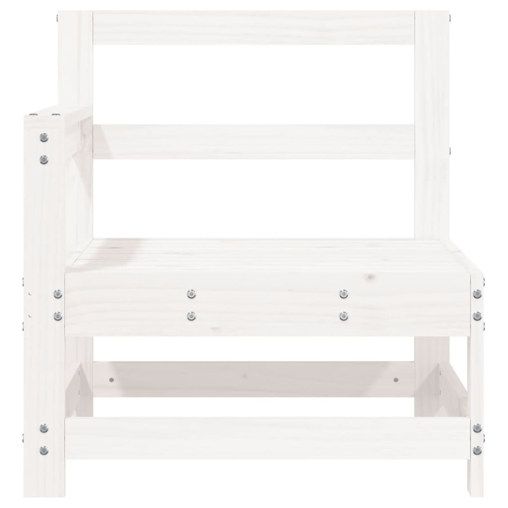 Garden Corner Sofa White Solid Wood Pine