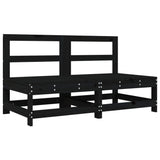Garden Middle Sofas 2 pcs Black Solid Wood Pine