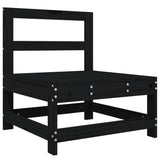 Garden Middle Sofas 2 pcs Black Solid Wood Pine