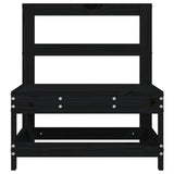 Garden Middle Sofas 2 pcs Black Solid Wood Pine