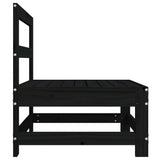Garden Middle Sofas 2 pcs Black Solid Wood Pine