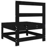 Garden Middle Sofas 2 pcs Black Solid Wood Pine