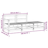 3 Piece Garden Lounge Set Solid Wood Douglas