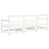 3 Piece Garden Lounge Set White Solid Wood Pine