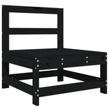 3 Piece Garden Lounge Set Black Solid Wood Pine