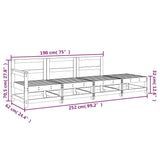 4 Piece Garden Lounge Set Grey Solid Wood Pine