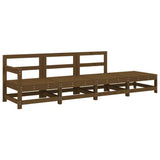 4 Piece Garden Lounge Set Honey Brown Solid Wood Pine