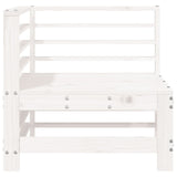 Garden Corner Sofa White Solid Wood Pine