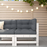 Garden Corner Sofa White Solid Wood Pine