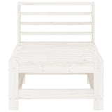 Garden Middle Sofa White Solid Wood Pine