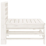 Garden Middle Sofa White Solid Wood Pine