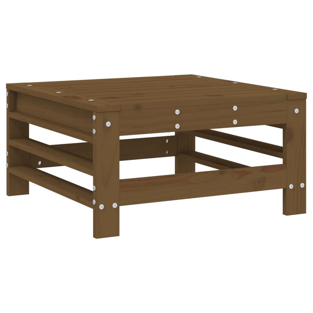 Garden Footstool Honey Brown Solid Wood Pine