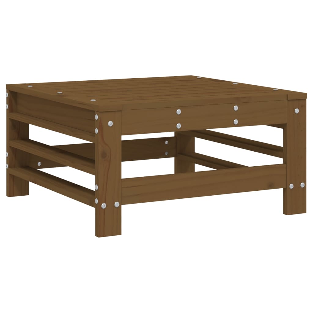 Garden Footstool Honey Brown Solid Wood Pine
