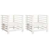 Garden Chairs 2 pcs White Solid Wood Pine