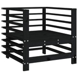 Garden Chairs 2 pcs Black Solid Wood Pine