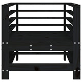 Garden Chairs 2 pcs Black Solid Wood Pine