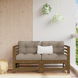 Garden Corner Sofas 2 pcs Honey Brown Solid Wood Pine