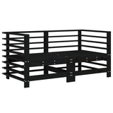 Garden Corner Sofas 2 pcs Black Solid Wood Pine