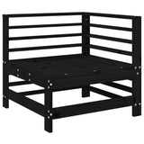 Garden Corner Sofas 2 pcs Black Solid Wood Pine