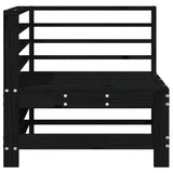Garden Corner Sofas 2 pcs Black Solid Wood Pine