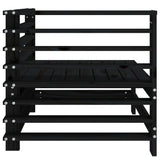 Garden Corner Sofas 2 pcs Black Solid Wood Pine