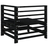 Garden Corner Sofas 2 pcs Black Solid Wood Pine
