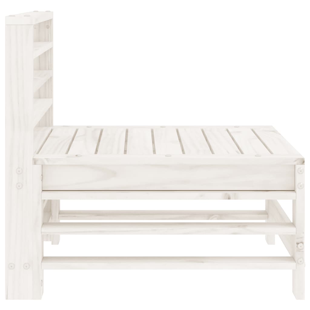 Garden Middle Sofas 2 pcs White Solid Wood Pine