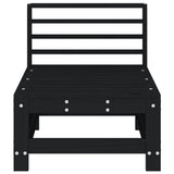 Garden Middle Sofas 2 pcs Black Solid Wood Pine