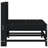 Garden Middle Sofas 2 pcs Black Solid Wood Pine
