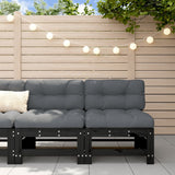 Garden Middle Sofas 2 pcs Black Solid Wood Pine