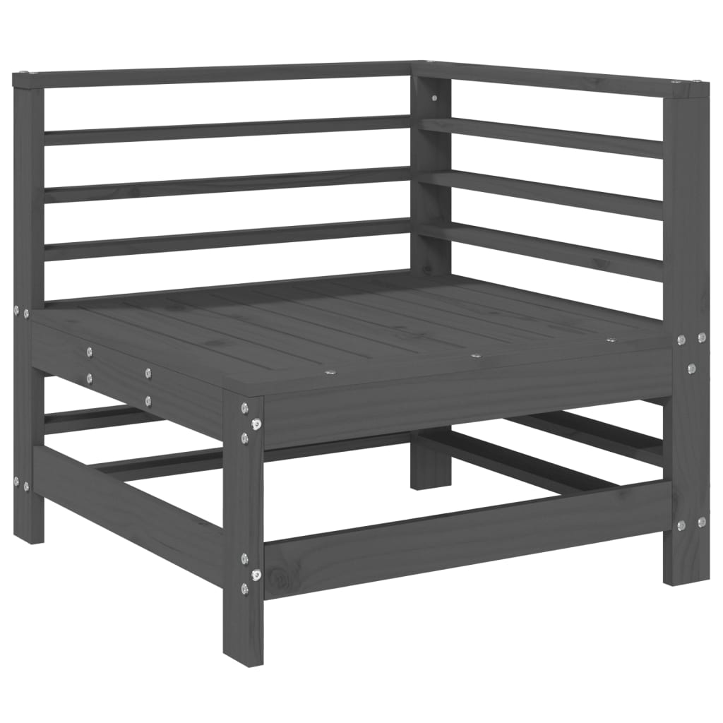 3 Piece Garden Lounge Set Grey Solid Wood Pine