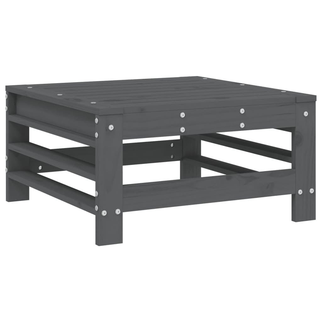 3 Piece Garden Lounge Set Grey Solid Wood Pine