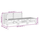 3 Piece Garden Lounge Set Grey Solid Wood Pine