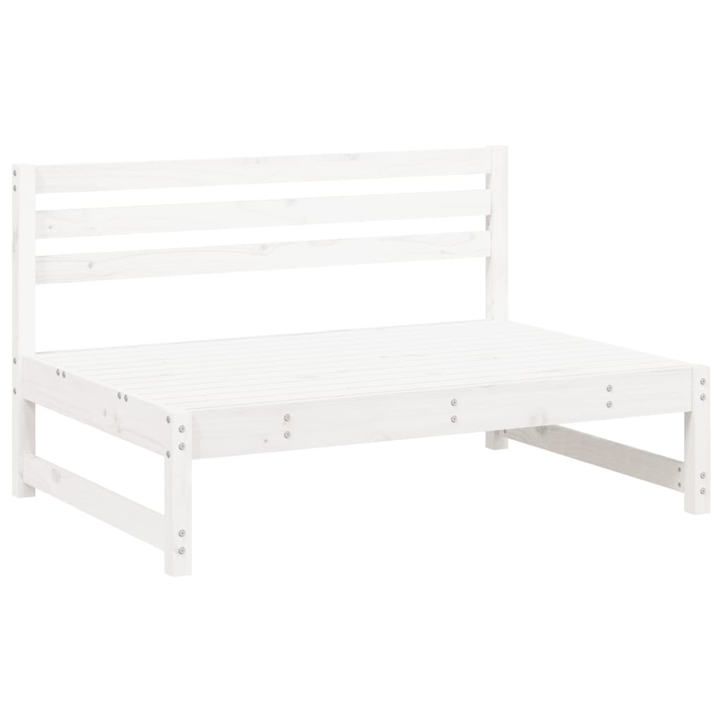 Garden Middle Sofa White 120x80 cm Solid Wood Pine