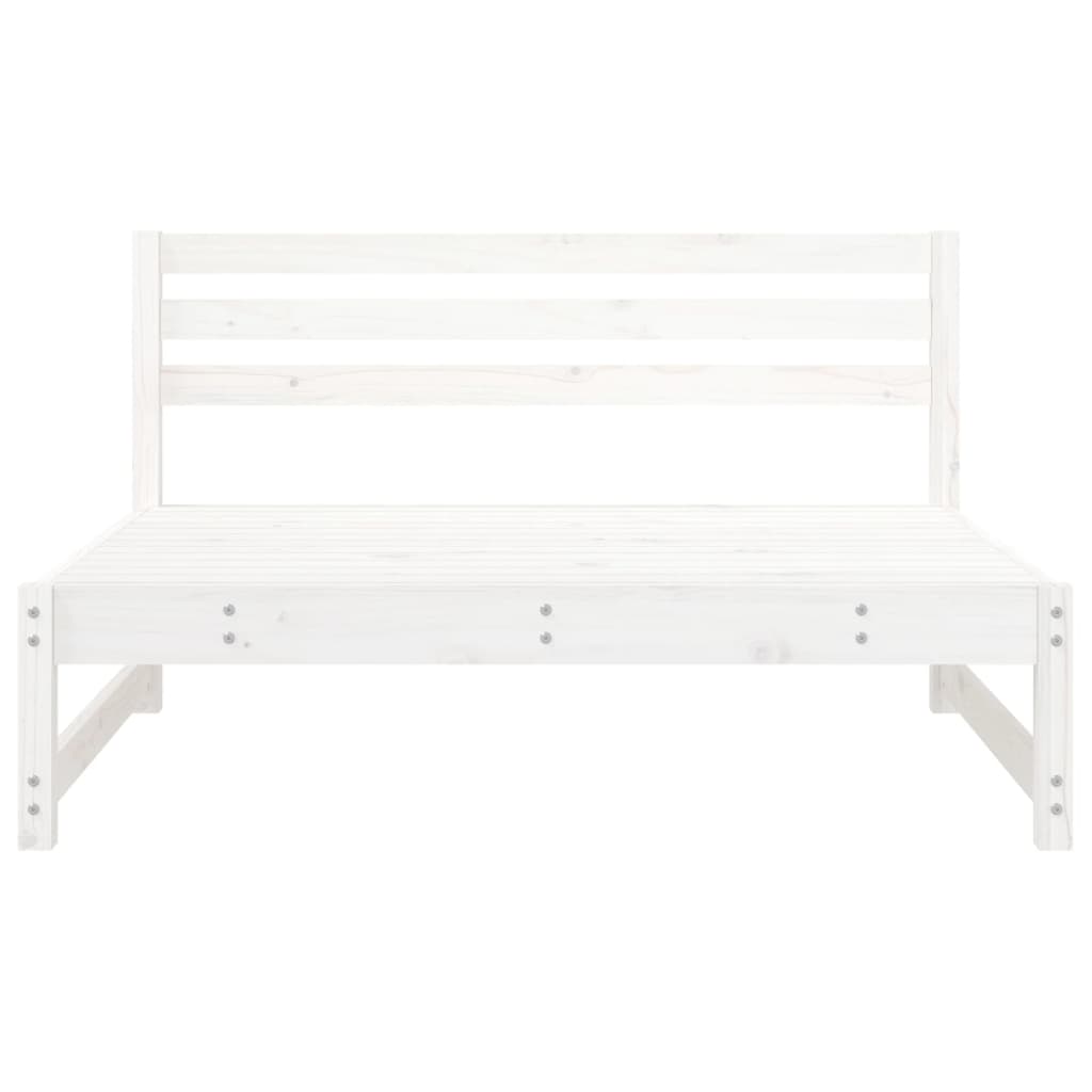 Garden Middle Sofa White 120x80 cm Solid Wood Pine