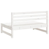 Garden Middle Sofa White 120x80 cm Solid Wood Pine